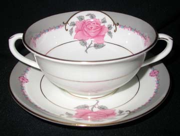 Coalport Aristocrat/Democrat Cream Soup & Saucer Set - Footed