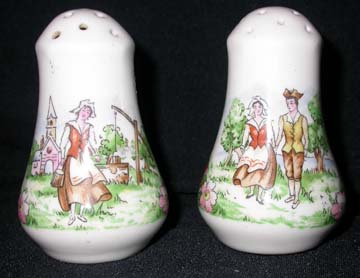 Crown Staffordshire Evangelines  Acadian Gardens Salt & Pepper Set