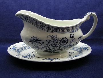 J & G Meakin Blue Nordic Gravy Boat & Underplate