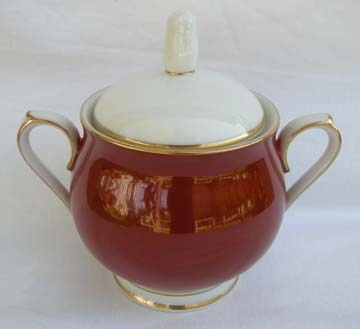 Noritake Ivory And Sienna  7281 Sugar Bowl & Lid