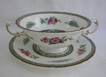 Paragon Tree Of Kashmir Cream Soup & Saucer Set - Footed
