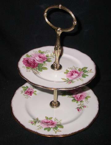 Royal Albert American Beauty Plate - Serving/2 Tiered