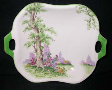 Royal Albert Greenwood Tree - Green Trim Handled Sweet Dish