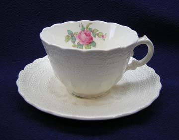 Spode Billingsley Rose Cup & Saucer - Demitasse - Pink Mark