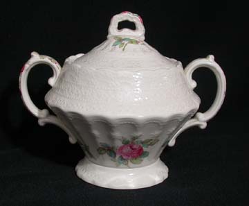 Spode Billingsley Rose Sugar Bowl & Lid - Large - Pink Mark