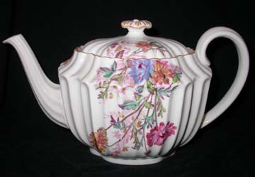 Spode Chelsea Garden - Mustard Trim Tea Pot & Lid - Large