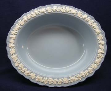 Wedgwood Cream Color On Lavender - Shell Edge Vegetable Bowl - Oval
