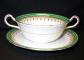Aynsley Durham - Green Cream Soup & Saucer Set - Footed