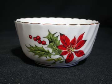 Royal Adderley Poinsettia Sugar Bowl - Small/Open