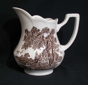 J & G Meakin Romantic England - Brown/White Creamer