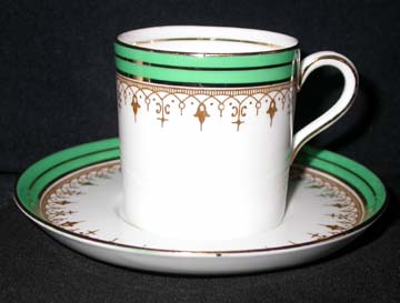 Aynsley Durham - Green Cup & Saucer - Demitasse