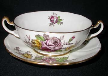 Adderley #H325 Cream Soup & Saucer Set - Footed