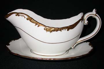 Coalport Admiral - Gold - 9359 Gravy Boat & Underplate