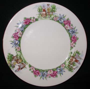 Crown Staffordshire Evangelines  Acadian Gardens Plate - Salad