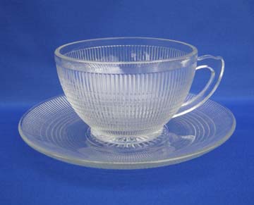 Dominion Glass Company Saguenay - Clear Cup & Saucer