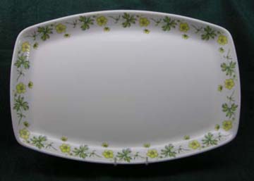 Figgjo (Norway) Buttercups & Green Leaves [Description] Platter - Usage Marks