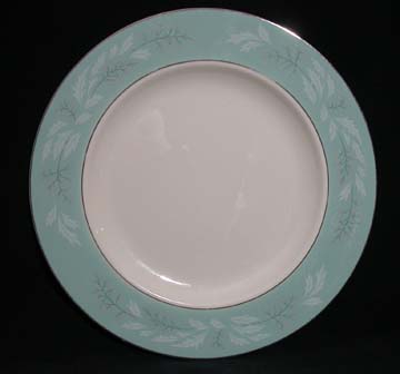 Homer Laughlin Pattern # 2116 - Eggshell Cavalier/Turquoise Line Floral Plate - Dinner