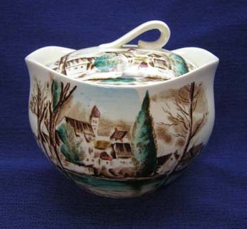 Johnson Brothers Dream Town Sugar Bowl & Lid