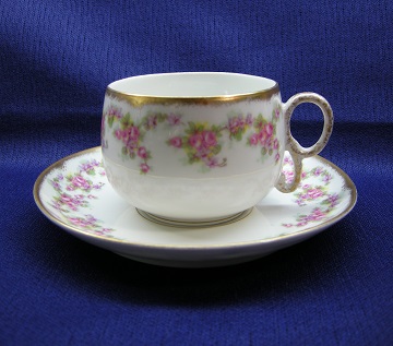 Limoges Bridal Wreath - Plain Edge Cup & Saucer