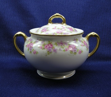 Limoges Bridal Wreath - Plain Edge Sugar Bowl & Lid