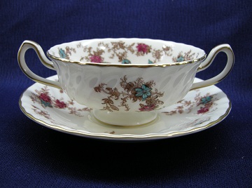 Minton Ancestral S376 Cream Soup & Saucer