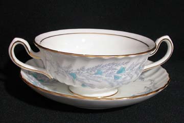 Minton Belbrachen Cream Soup & Saucer Set - Footed