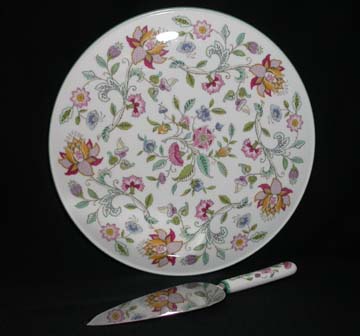 Minton Haddon Hall - Green Edge - B1451 Cake Plate