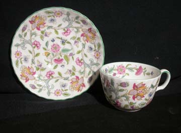 Minton Haddon Hall - Green Edge - B1451 Cup & Saucer