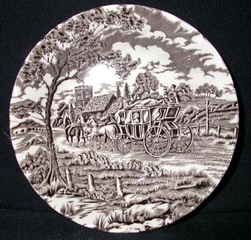 Myott - Staffordshire Royal Mail - Brown/Cream Background Plate - Dinner