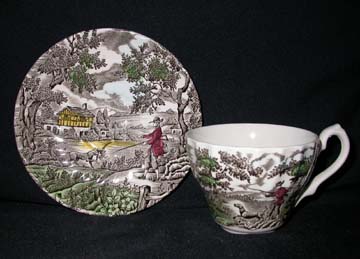 Myott - Staffordshire The Hunter - Multicolour Cup & Saucer