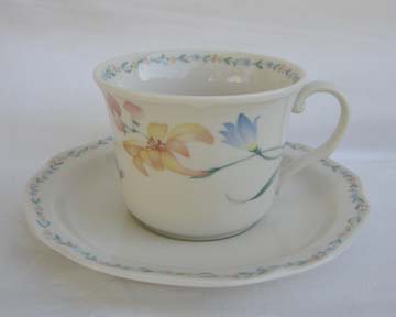 Noritake American Flowers  7912 Cup & Saucer