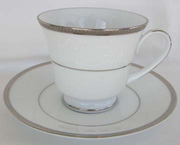 Noritake Regina Platinum  4324 Cup & Saucer