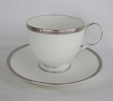 Noritake Rochelle Platinum  4795 Cup & Saucer