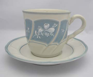 Noritake Victory Blue  8673 Cup & Saucer