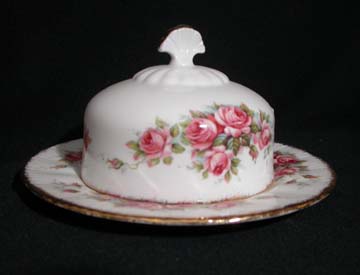 Paragon Elizabeth Rose Butter Dish - Covered - Round Base