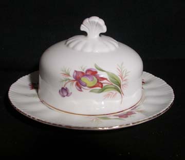 Paragon Canadian Provincial Flower - Pitcher Plant Butter Dish - Covered - Round Base