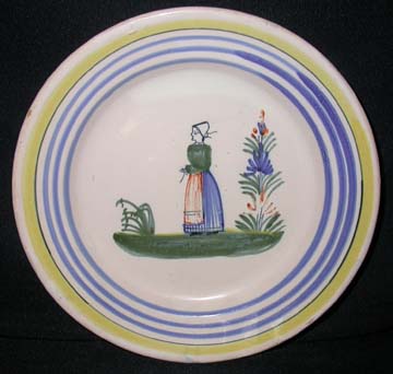 Quimper Henriot Plate - Bread & Butter - Woman