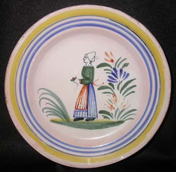 Quimper Henriot Plate - Bread & Butter - Woman