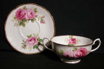 Royal Albert American Beauty Cream Soup & Saucer Set - Footed