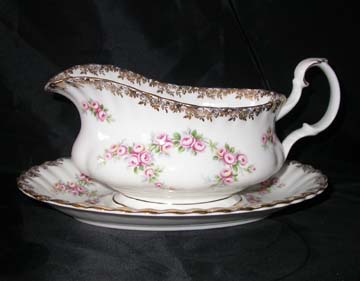 Royal Albert Dimity Rose Gravy Boat & Underplate