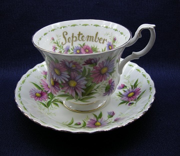 Royal Albert Flower Of The Month Series Cup & Saucer - September - Michaelmas Daisy