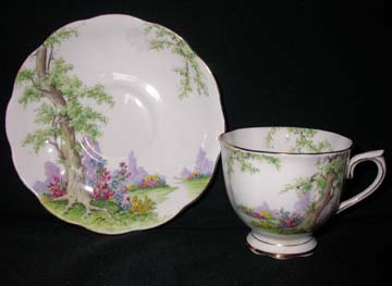 Royal Albert Greenwood Tree - Gold Trim Cup & Saucer