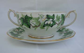 Royal Albert Ivy Lea Cream Soup & Saucer Set - Footed