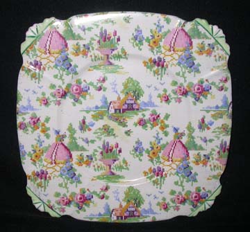 Royal Albert Lady Gay - Green Trim Plate - Luncheon