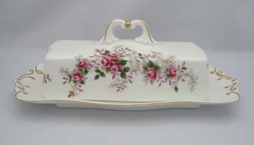 Royal Albert Lavender Rose - Made In England Butter Dish - Oblong