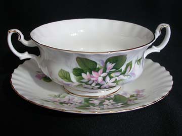 Royal Albert Mayflower Cream Soup & Saucer Set - Footed