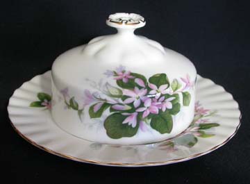 Royal Albert Mayflower Butter Dish - Covered - Round Base