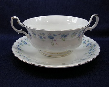 Royal Albert Memory Lane - Made In England Cream Soup & Saucer Set - Footed