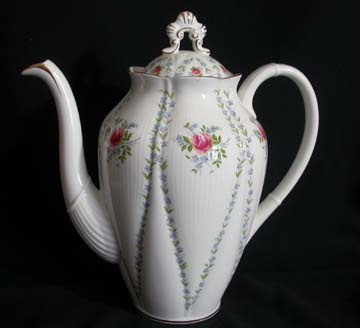 Royal Albert Minuet - Pink & Blue Coffee Pot & Lid - Large