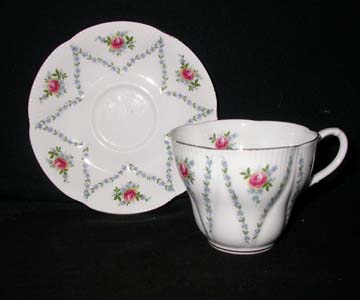 Royal Albert Minuet - Pink & Blue Cup & Saucer